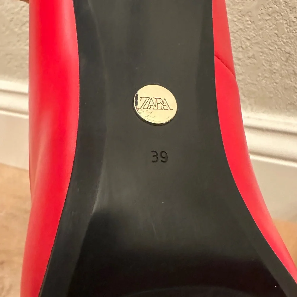 Zara Red Stiletto High Heels size 8 - Picture 5 of 14
